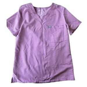 EUC Figs Catarina Chalk Pink PO# 1783 One Pocket Scrub Top Size Small